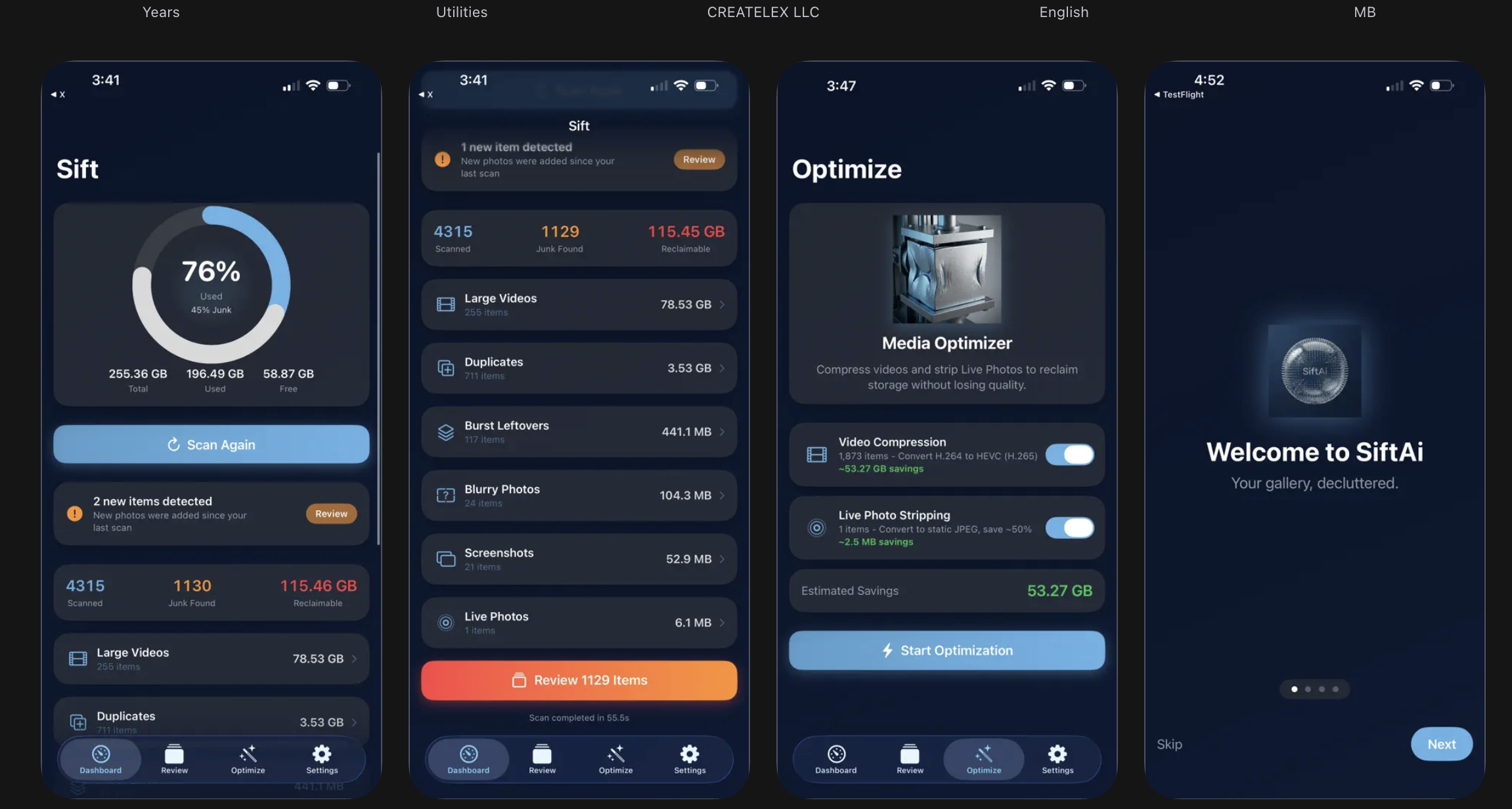 SiftAI interface screenshot 1